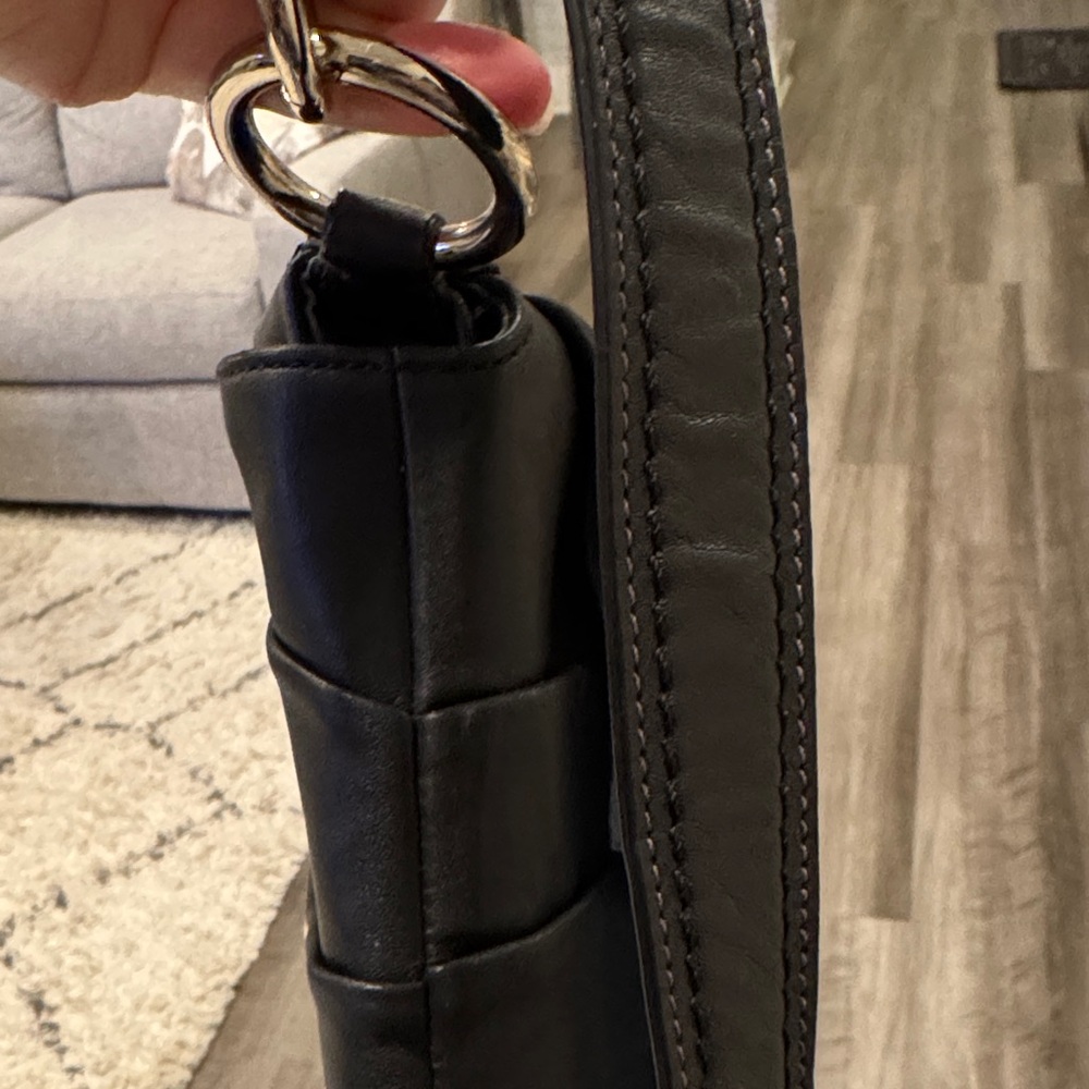 Coach Black Leather Shoulder Bag with Silver Hardware - Picture 10 of 10